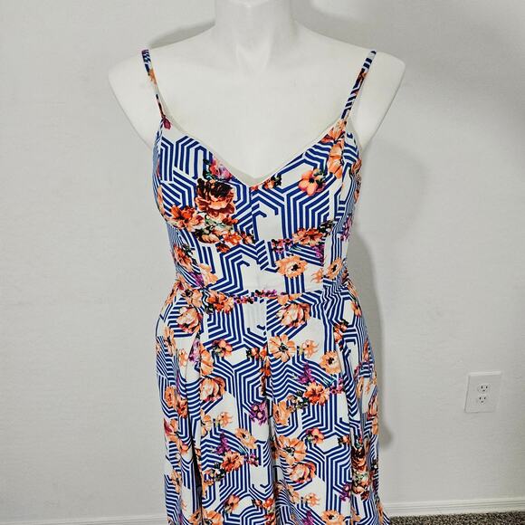 Anna Grace midi dress spaghetti straps A-line sz L - Picture 3 of 7